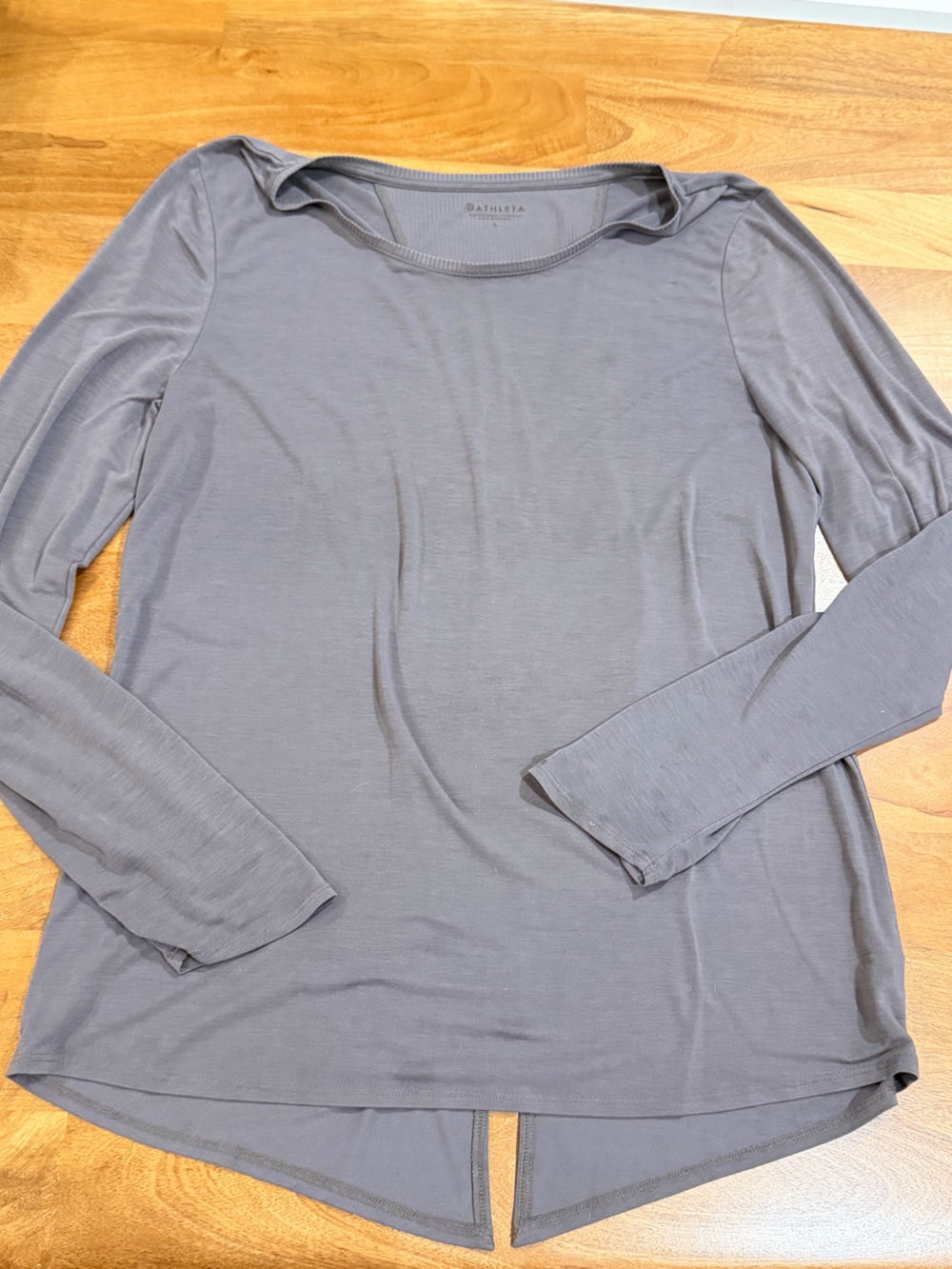 Athleta Light Slate Gray Long Sleeve Crew Tunic Top Size Large